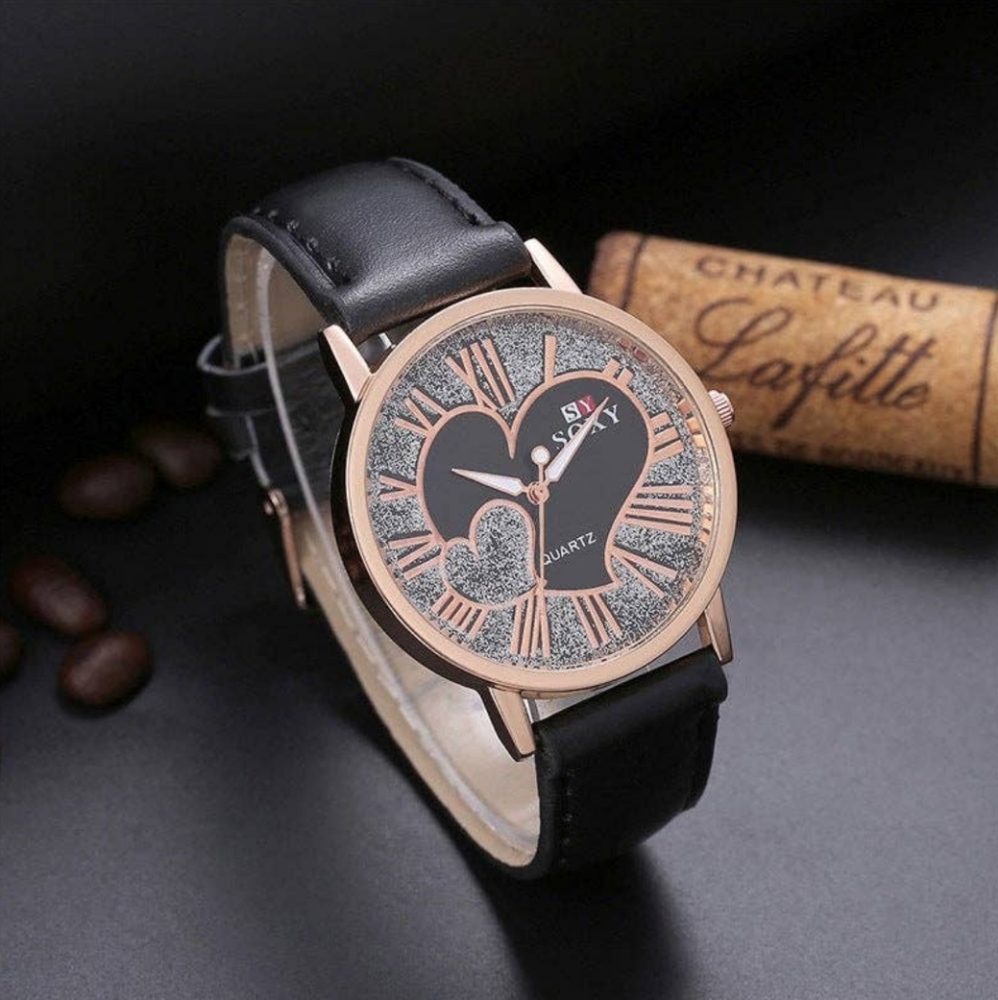 Women's Double Heart Everyday Wrist Watch